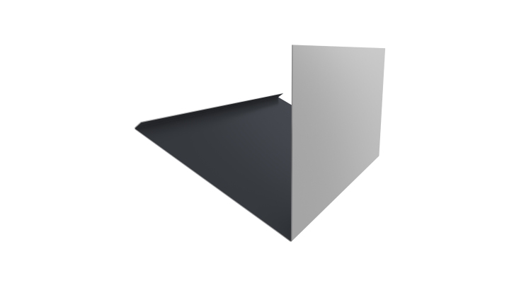 Планка примыкание верхнее к трубе фальц 0,45 PE с пленкой RAL 7024 мокрый асфальт (3м)