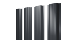 Штакетник П-образный A с прямым резом 0,5 Rooftop Бархат RAL 7024 мокрый асфальт