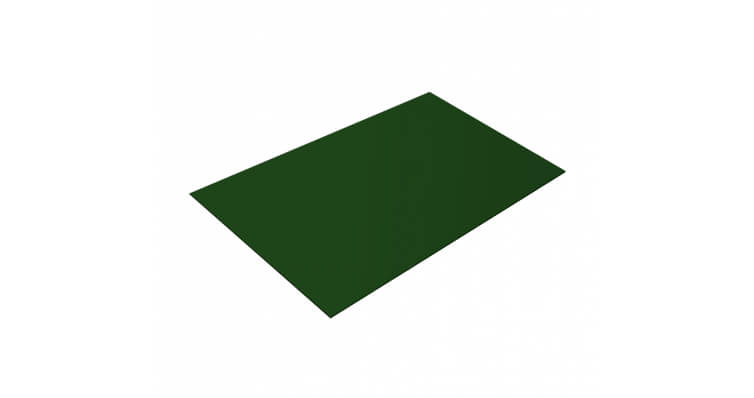 Плоский лист 0,45 PE-Double с пленкой RAL 6005 зеленый мох