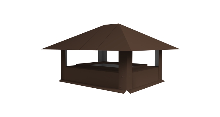 Дымник на трубу 520х390мм 0,45 Drap TX с пленкой RAL 8017 шоколад