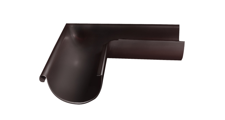 Угол желоба внешний Grand Line PU 90 гр 125 мм RAL 8017 шоколад
