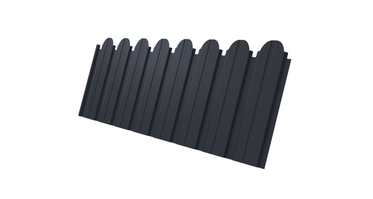 Профнастил С10B фигурный 0,5 PurPro Matt 275 RAL 7024 мокрый асфальт