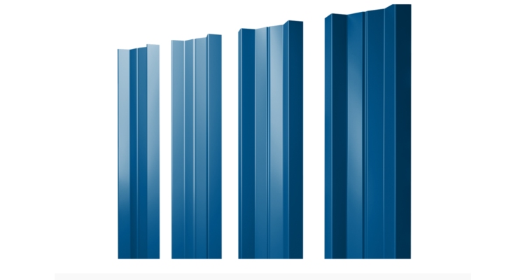 Штакетник М-образный А с прямым резом 0.4 PE RAL 5005 сигнальный синий