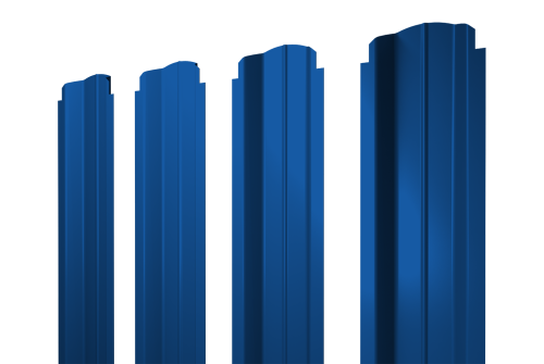 Штакетник П-образный B фигурный 0,5 Satin RAL 5005 сигнальный синий