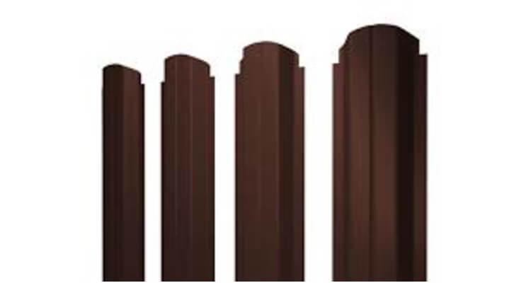 Штакетник П-образный B фигурный 0,4 PE-Double RAL 8017 шоколад