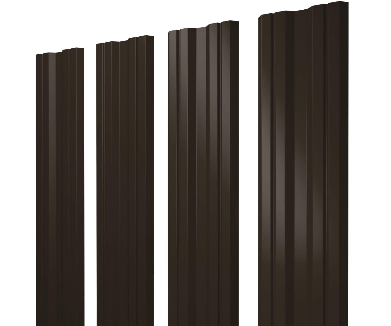 Штакетник Twin 0,5 Стальной бархат RR 32 темно-коричневый