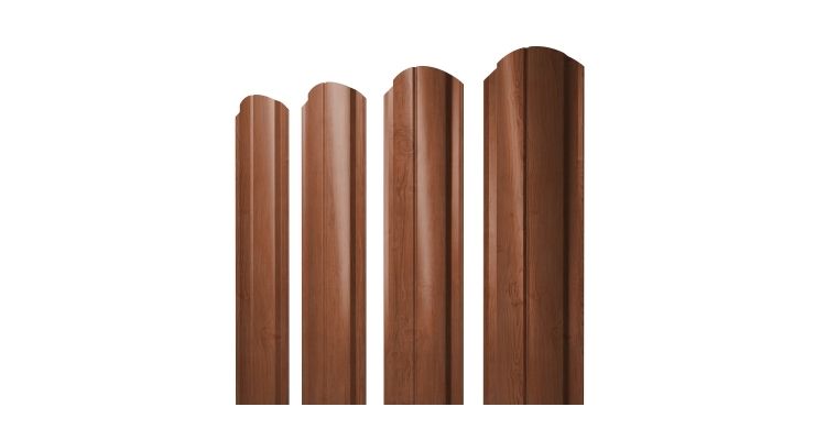 Штакетник Полукруглый Slim фигурный 0,45 Print Elite Rowan TwinColor