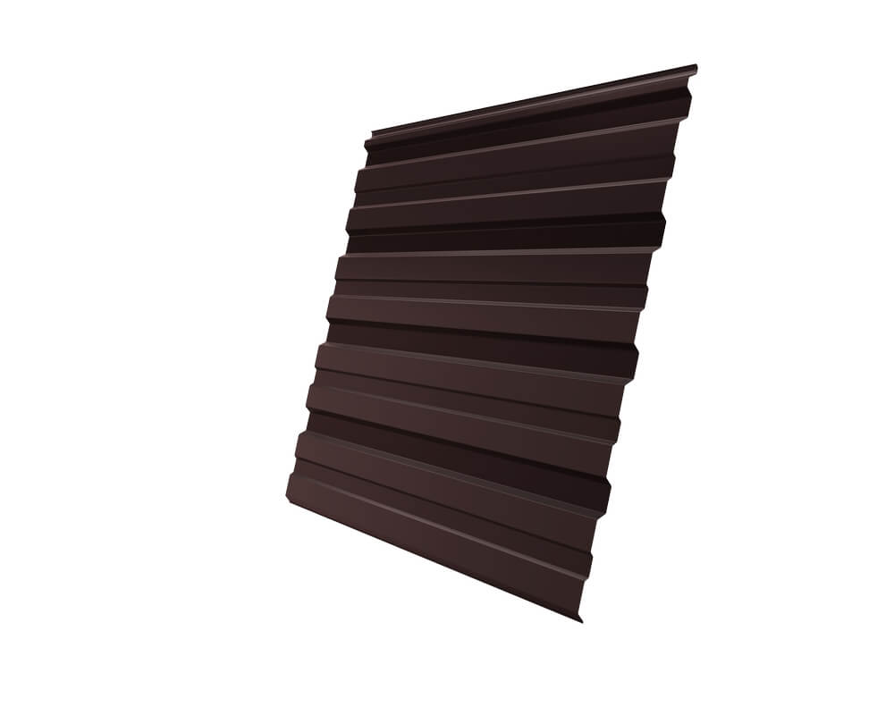 Профнастил С10R GL 0,5 GreenCoat Pural BT RR 887 шоколадно-коричневый (RAL 8017 шоколад)