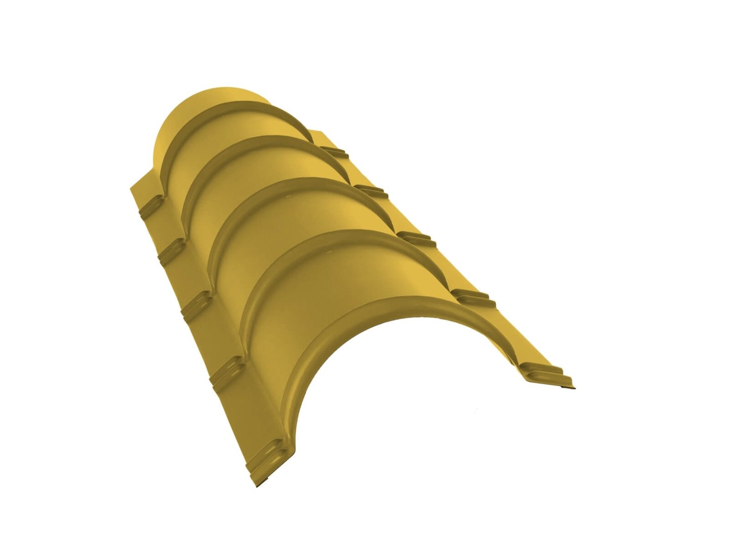 Планка конька полукруглого 0,45 PE RAL 1018 цинково-желтый (1,97м)