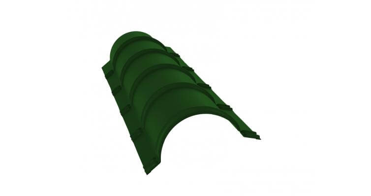 Планка конька полукруглого 0,45 PE RAL 6002 лиственно-зеленый (1,97м)
