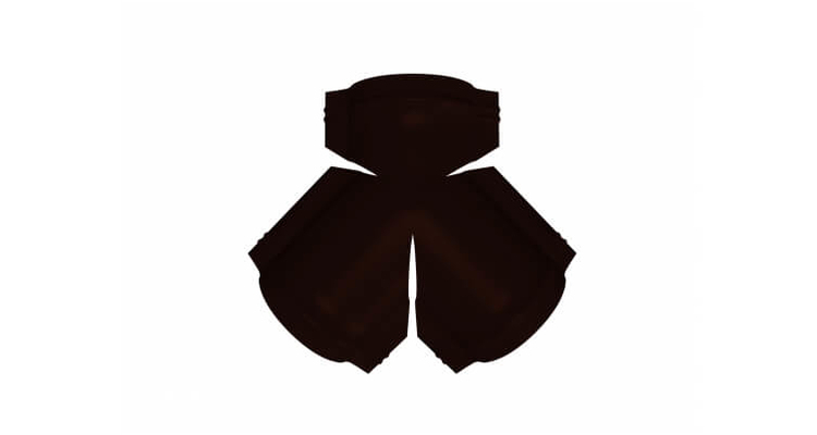 Тройник Y малого конька полукруглого Quarzit lite RR 32 темно-коричневый