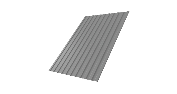 Профнастил С8А 0,45 PE RAL 9006 бело-алюминиевый