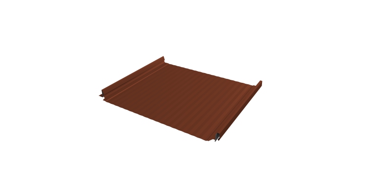 Кликфальц Pro Gofr Grand Line 0,5 Satin Matt TX с пленкой на замках RAL 8004 терракота