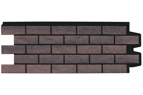 Фасадная панель GL Состаренный кирпич Design Plus кофе с черным швом