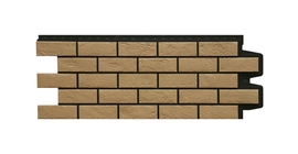 Фасадная панель GL Состаренный кирпич Design Plus солома с черным швом
