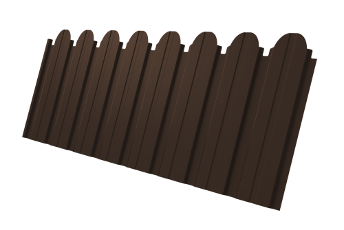 Профнастил C10B фигурный 0.5 Atlas X RAL 8017 шоколад