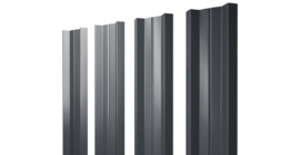 Штакетник М-образный А с прямым резом 0.5 Atlas X RAL 7024 мокрый асфальт