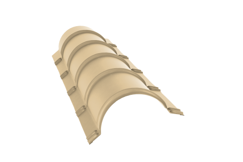 Планка малого конька полукруглого 0,4 PE с пленкой RAL 1014 слоновая кость (1,97м)