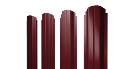 Штакетник П-образный A фигурный 0,45 PE RAL 3005 красное вино