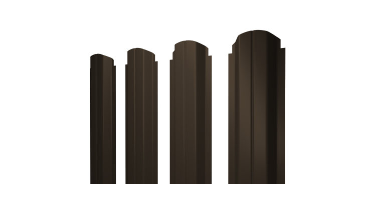 Штакетник П-образный А фигурный 0,5 Velur X RR 32 темно-коричневый