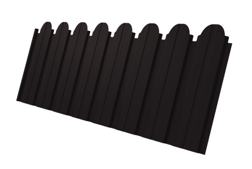 Профнастил C10B фигурный 0.5 Satin Matt RAL 9005 черный