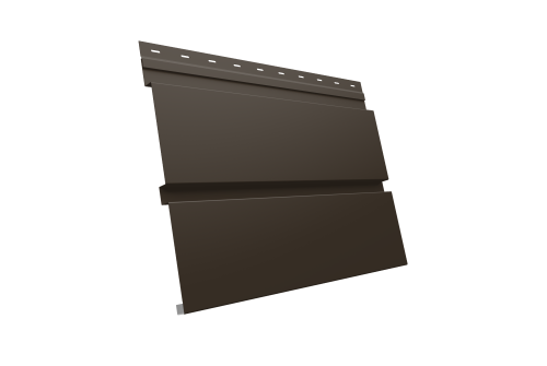 Софит металлический Квадро Брус без перфорации 0,5 Satin Matt TX с пленкой RR 32 темно-коричневый