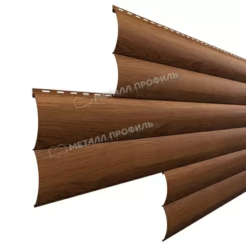 Сайдинг Металл Профиль Woodstock-Т-28х330 (ECOSTEEL_MA-01-МореныйДуб-0.5)