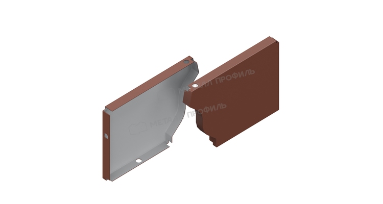 Заглушка желоба правая Металл Профиль БЮДЖЕТ 120х86 RAL 8017