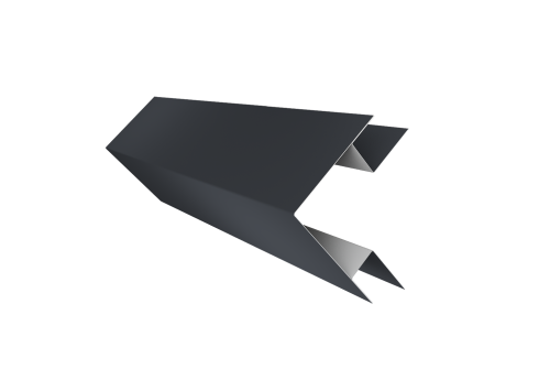 Планка угла внешнего сложного Экобрус Grand Line 0,5 Satin с пленкой RAL 7024 мокрый асфальт (2м)