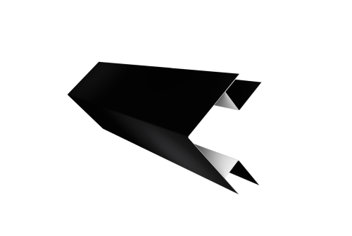 Планка угла внешнего сложного Экобрус Grand Line 0,5 Drap TX RAL 9005 черный (3м)