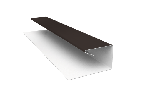 Планка П-образная завершающая сложная (КД) 0,45 PE с пленкой RR 32 темно-коричневый (3м)