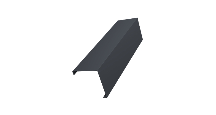 Декоративная накладка на столб универсальная угловая 62х55 для забора жалюзи 0,5 Atlas X RAL 7024 мокрый асфальт (1,8м)