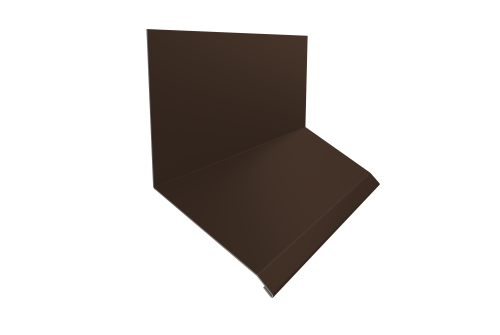 Планка примыкание верхнее к стене фальц Grand Line 150х130х20 0,45 Drap TX RAL 8017 шоколад (2м)