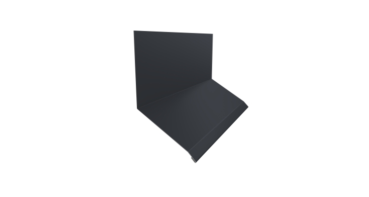 Планка примыкание верхнее к стене фальц 150х130х20 0,5 Satin Matt RAL 7024 мокрый асфальт (2м)