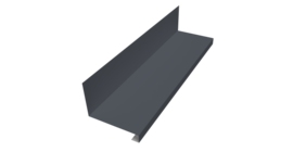 Планка примыкание нижнее к трубе фальц Grand Line 0,5 Satin с пленкой RAL 7024 мокрый асфальт (2м)