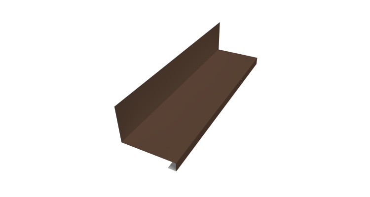 Планка примыкание нижнее к трубе фальц 0,5 Drap RAL 8017 шоколад (3м)
