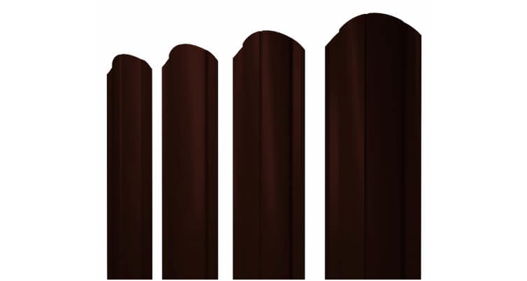 Штакетник Круглый фигурный 0,45 PE RR 32 темно-коричневый