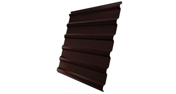 Профнастил С20R GL 0,5 GreenCoat Pural BT, Matt RR 887 шоколадно-коричневый (RAL 8017 шоколад)